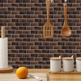 Dark Brown and Black Marble Textured Floor Stickers Rustic Peel and Stick